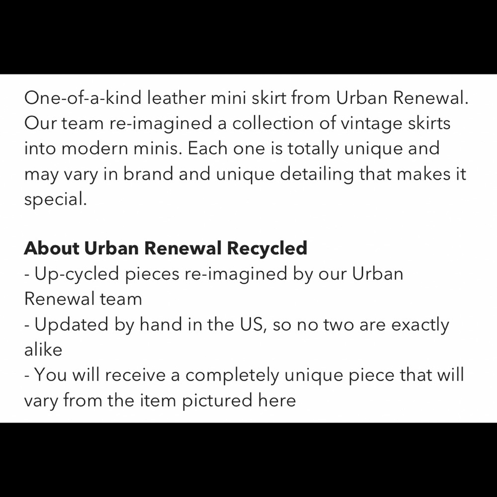 NEW Urban Renewal Leather Mini Skirt - Picture 2 of 4